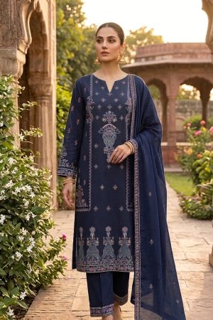RTS | Blue Embroidered Lawn | 3 Piece image 1
