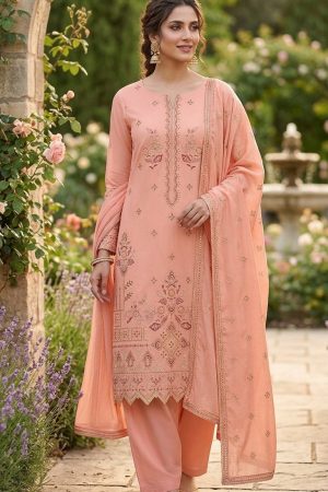 RTS | Light Peach Embroidered Lawn | 3 Piece