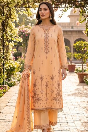 Peach Embroidered