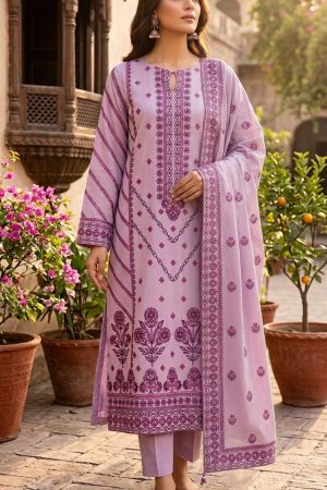 RTS | Pink Embroidered Lawn | 3 PieceRTS | Pink Embroidered Lawn | 3 Piece image 1