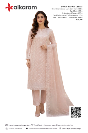 RTS | Baby Pink Embroidered Lawn | SF-14-26