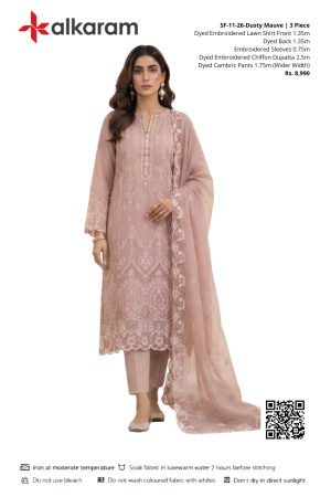 RTS | Dusty Mauve Embroidered Lawn | SF-11-26
