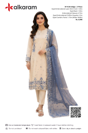 RTS | Indigo Embroidered Lawn | SF-9-26