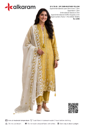 SF-2-78-26 | 3PC EMB-MUSTARD YELLOW